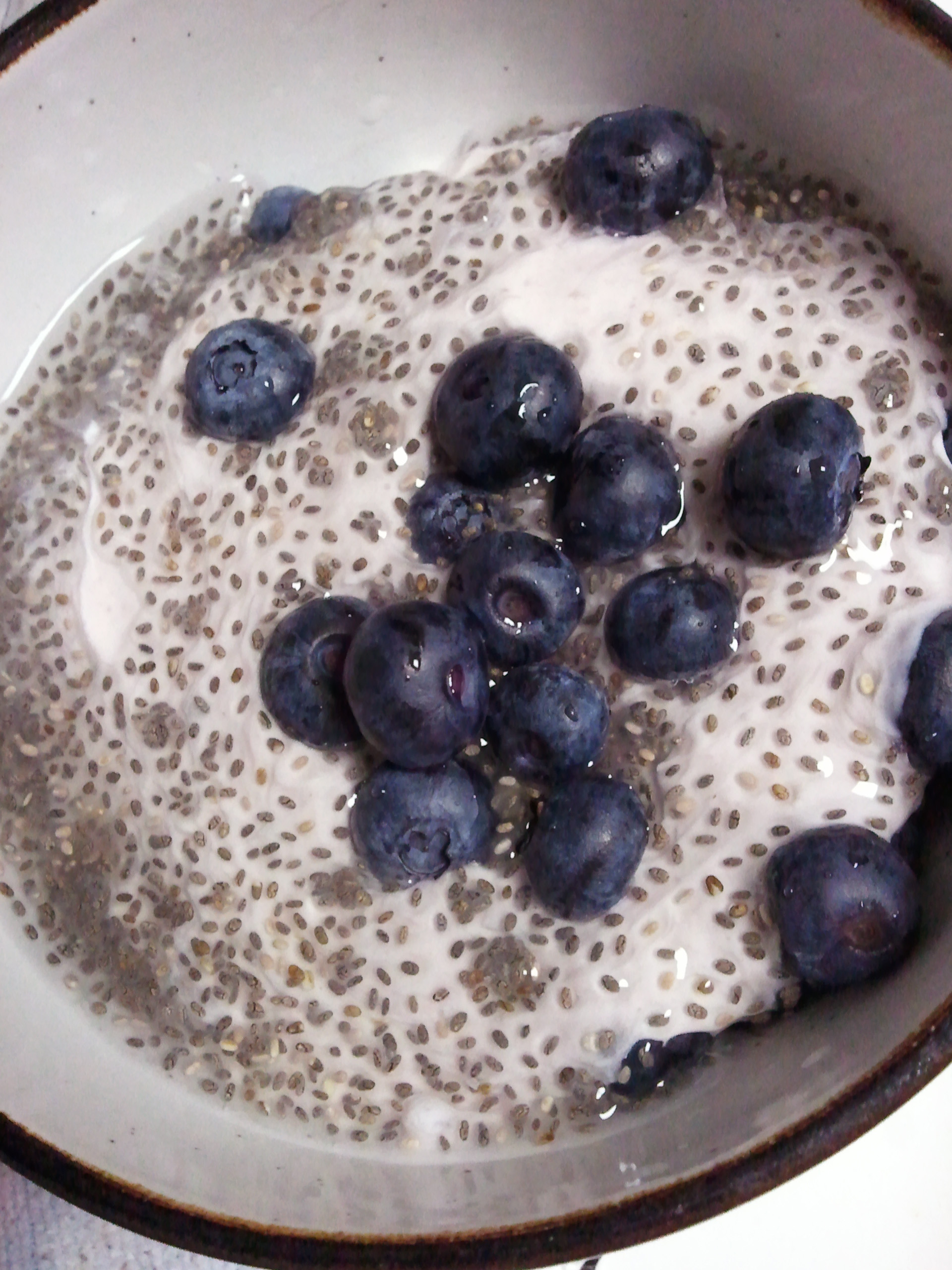 chia blueberries and blackberry Greek yogurt