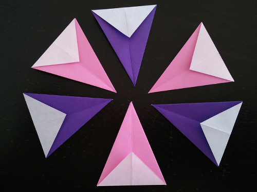 pink and purple origami bunting