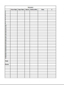 monthly tracking sheets